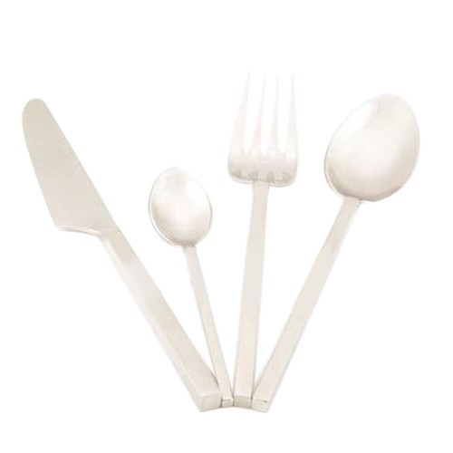 อุปกรณ์บนโต๊ะอาหารลายสี่เหลี่ยมเรียบ 1 ชุด