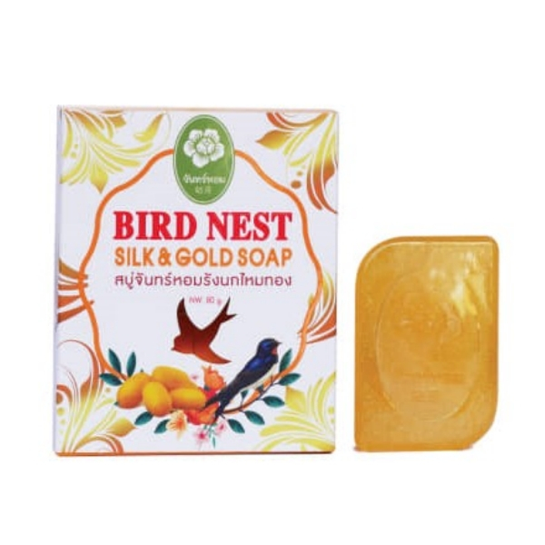 สบู่จันทร์หอมรังนกไหมทอง 1 ก้อน ปริมาณ 80 ml