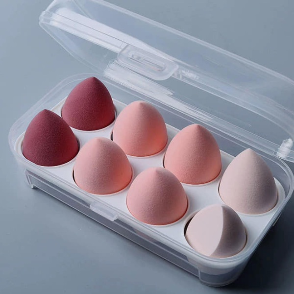 Chiranatda พัฟแต่งหน้าฟองน้ำ สีชมพู 8 ชิ้น / กล่อง