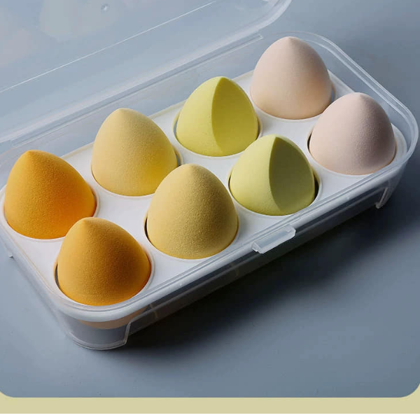 Chiranatda พัฟแต่งหน้าฟองน้ำ สีเหลือง 8 ชิ้น / กล่อง