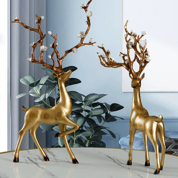 Chiranatda กวางสีทอง ประดับตกแต่งบ้าน แพค 1 คู่